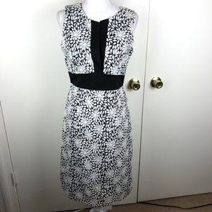 LILYPOD FLORAL PRINT DRESS ZIPPER SLEEVELESS SZ 8